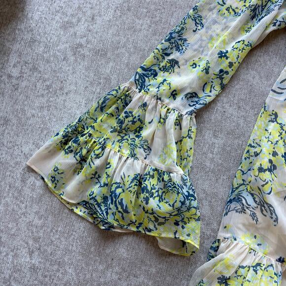 Cinq a Sept Lyra Floral Bell-Sleeve Mini Shirt Dress - Picture 4 of 6